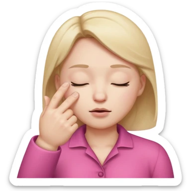 fist with pinky sticking out covering nose on face sticker