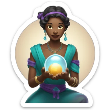Fortune teller with crystal ball sticker