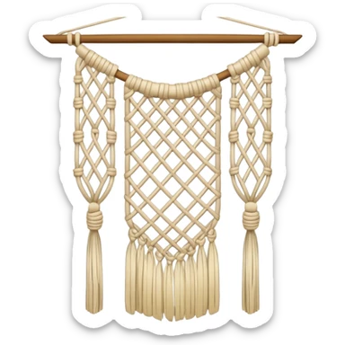 wall hanging with knotted threads sticker
