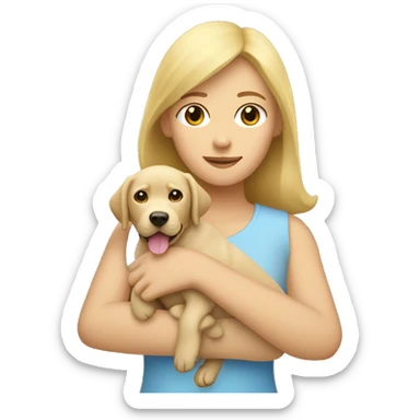 Labrador beige in Blonde Woman Arms  sticker