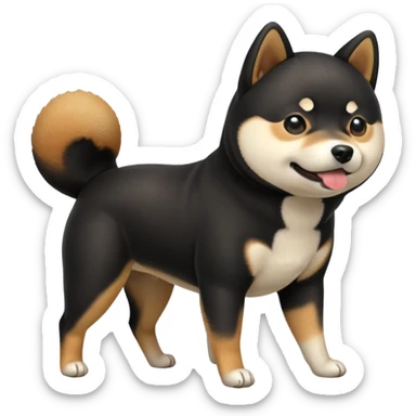 Black Shiba Inu dog pooping sticker