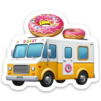 big donut truck with donut decals, frosting decals and sprinkle decals sticker