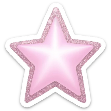 pale pink star sparkle sticker