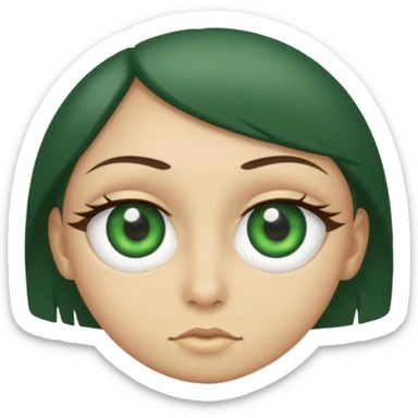 make two eyes and make them green sticker