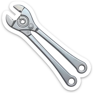 Adjustable wrench, emoji style, with professional lighting, no face on objects, white background sticker