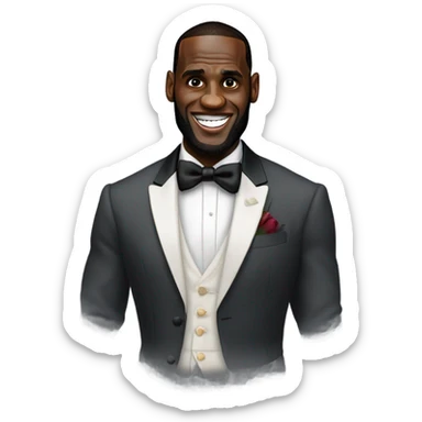 LeBron James in a tux sticker