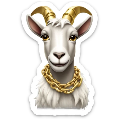 A Goat that makes rap with gold chains sticker