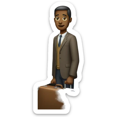 A man with suitcase sticker
