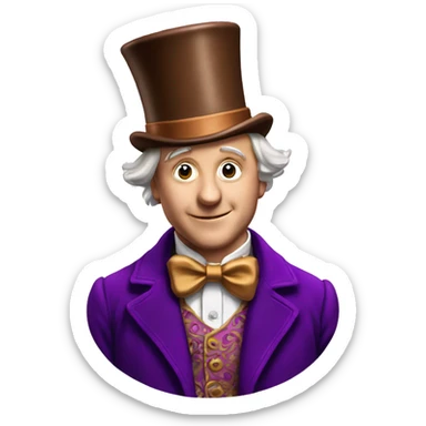 
Willy Wonka with chocolate sticker
