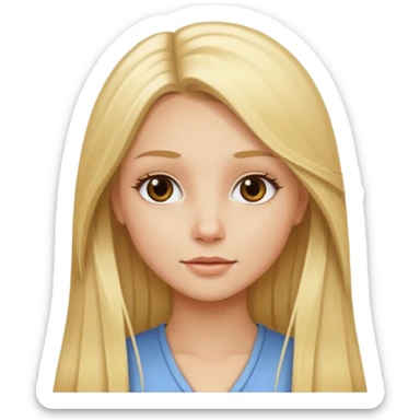 blonde pretty straight long hair girl sticker