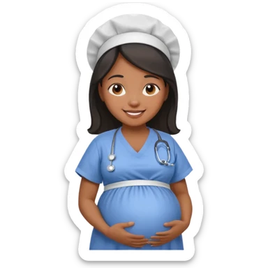 pregnant black nurse sticker