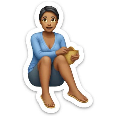 Mother with slipper in her hand sticker