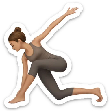 White girl brown hair doing yoga  sticker