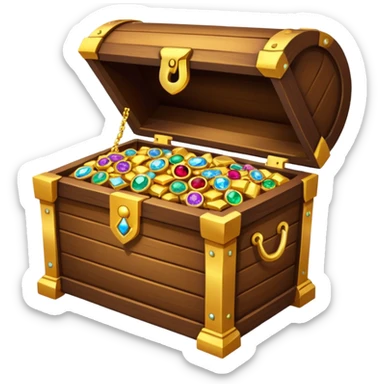 treasure chest with jewelery in it sticker
