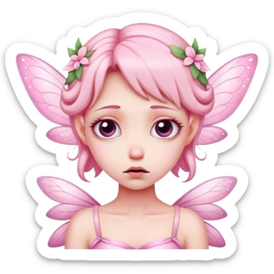 pink fairy sad sticker
