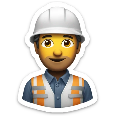 ingeniero con casco blanco sticker