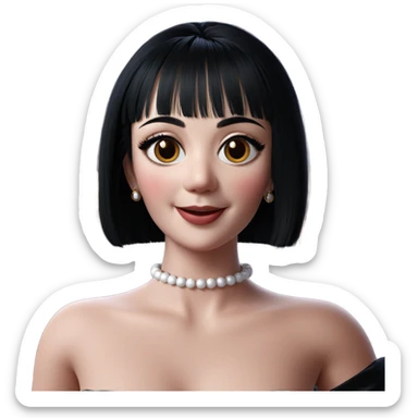 smiling girl in elegant dress sticker