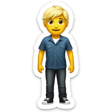 blond boy body halloween  sticker
