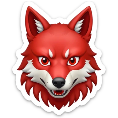 Evil Scary Red Wolf sticker