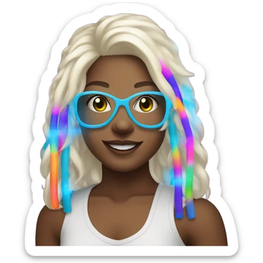 white blonde rave girl sticker