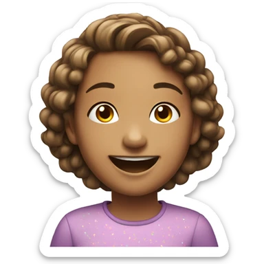 smiling girl celebrating her birthday sticker