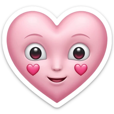 Generate luxe silk satin look emoji sets about love at first sight using baby pink and white colour.  sticker