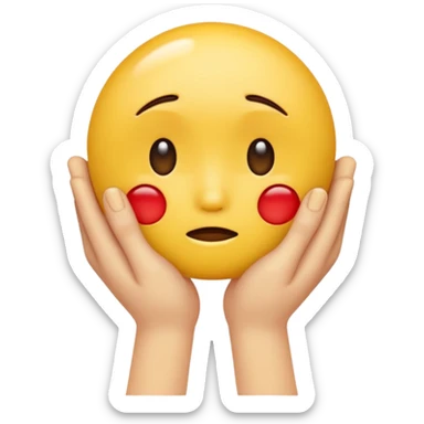 hands caressing sad emojis face sticker