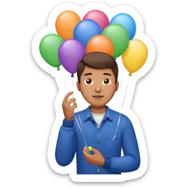 Balloon holder man sticker