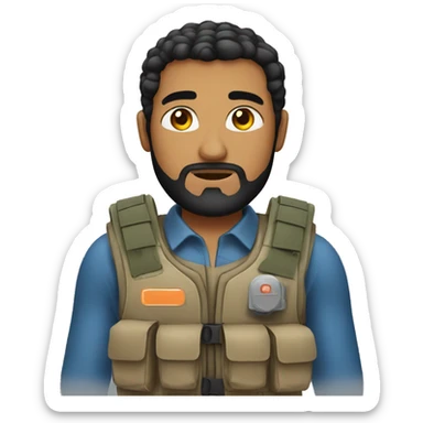 Arabic person with a bullet proof vest sticker