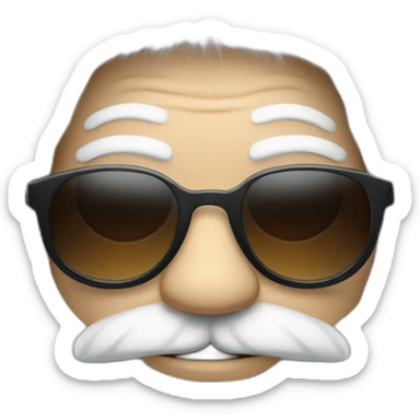 cool Father Frost in sunglasses glasses in a fur coat sticker