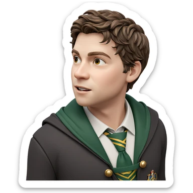 boy in hogwarts uniform outdoors sticker