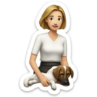 Julia Żugaj with her dog Lilka sticker