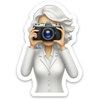 White film director woman holding a cinema camera sticker