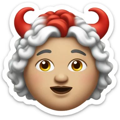 Extremely fat trans person in red horns costume sticker