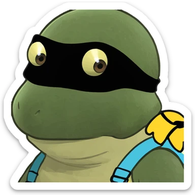 koopa troopa wearing a black ski mask sticker