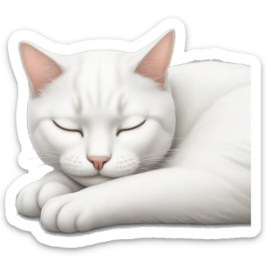 White cat sleeping  sticker