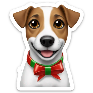 Jack russel at Christmas sticker