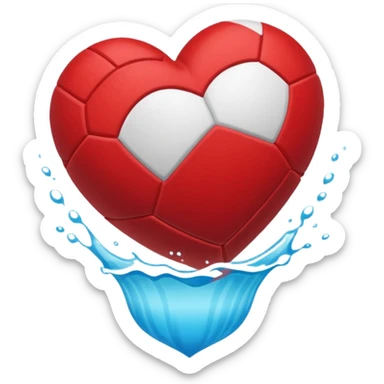 Natación  y voley en un corazón de color  sticker