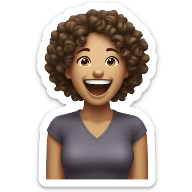 Curly haired girl laughing so hard  sticker