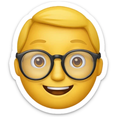 An emoji head with glasses based on the provided photo, variation 3. sticker