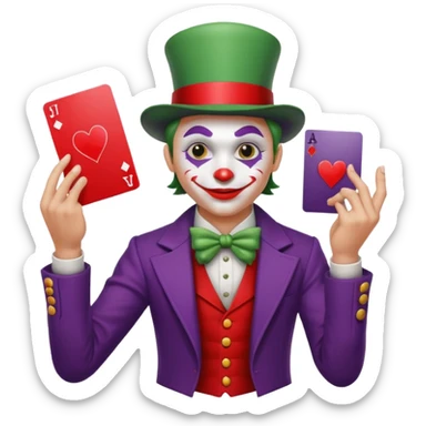 card joker spinning ball on finger sticker