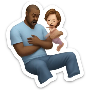 White dad freaking out while wife is during childbirth sticker