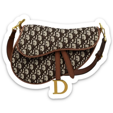 brown dior print saddle bag sticker