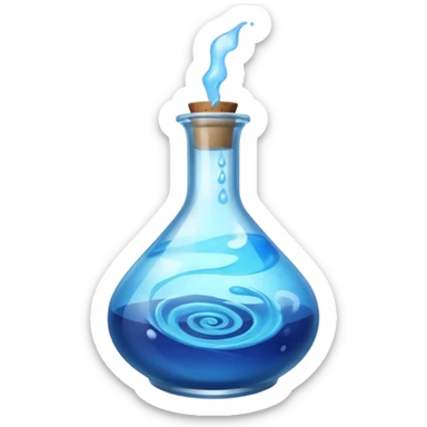 FANTASY MAGIC MANA BLUE POTION TILTED TO THE LEFT IN A CIRCLE BOTTLE sticker