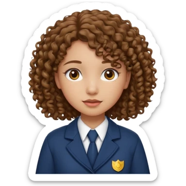 scout girl with curly hair and uniform sticker