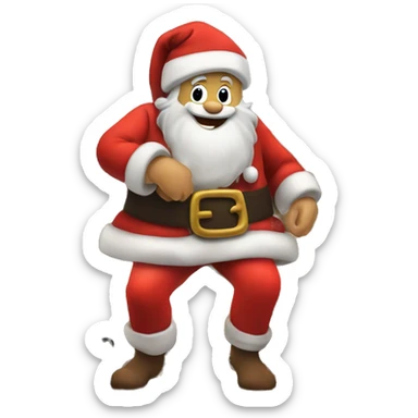 Santa Claus coming out of the fireplace sticker