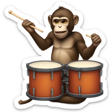 monkey banging drums sticker