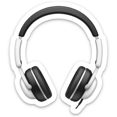 crie um fone de ouvido de cor branca sticker