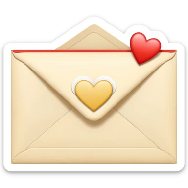 Cream-colored romantic Letter Envelope  sticker