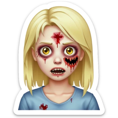 girl zombie with blonde hair emoji to use or share on Discord and Slack. sticker